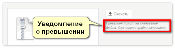 Что значит превышен лимит скачивания
